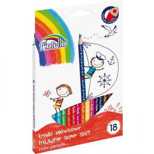 Kredki ołówkowe Fiorello Super Soft, 18 kolorów